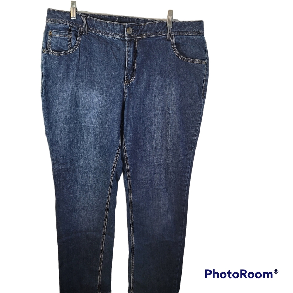 Lane Bryant Straight Leg High Rise Blue Jeans Size 18 Average